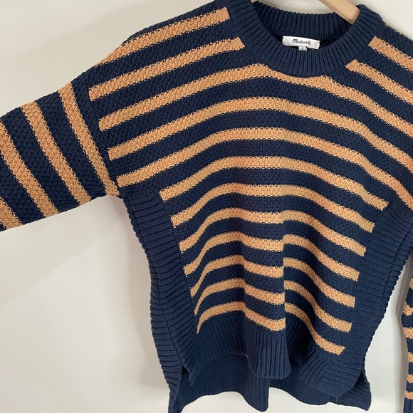 Madewell NWT Striped Pickford chunky knit boxy oversized pullover sweater - Picture 4 of 10